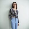 Knitted cardigan Bianco Lucci blue/beige